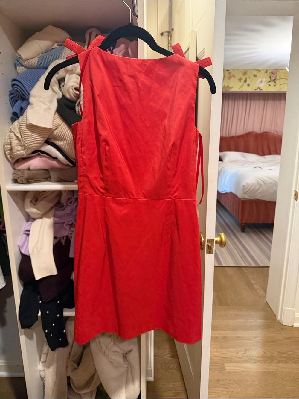 Gianni Bini Red Sleeveless Mini Dress with Bow Straps